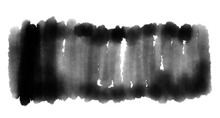 Textured black watercolor smudge element