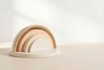 Pastel decorative rainbow with soft light