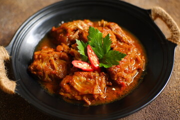 Spicy beef stew with vegetables