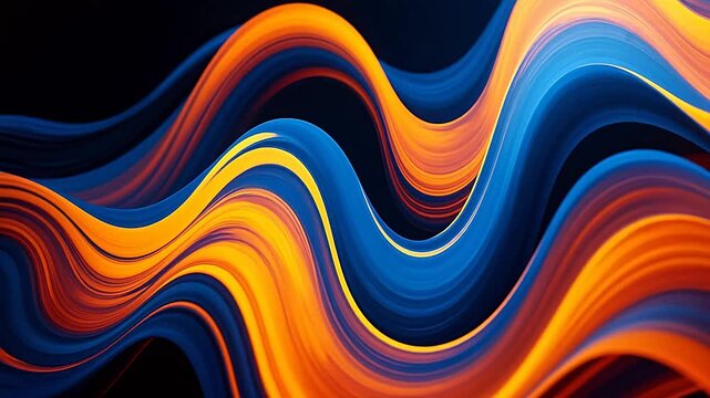 AbstractWaveMotioninOrange,Blue,Yellow
