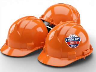 Fototapeta premium Orange Hard Hat Safety Helmet for Construction Workers