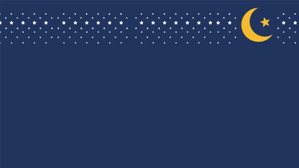 Ramadan vector background with crescent moon, star, and night sky for Islamic designs