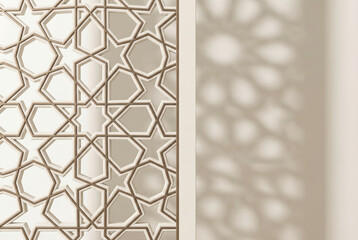 Islamic Pattern with Light Shadow on Wall