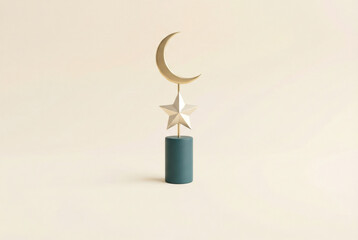 Crescent moon and star for Ramadan celebration