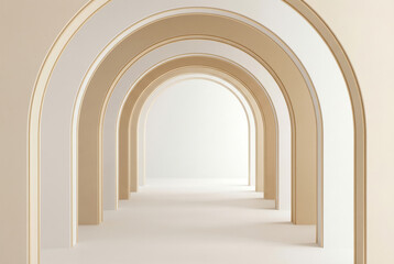 Elegant archway corridor with minimalist aesthetic