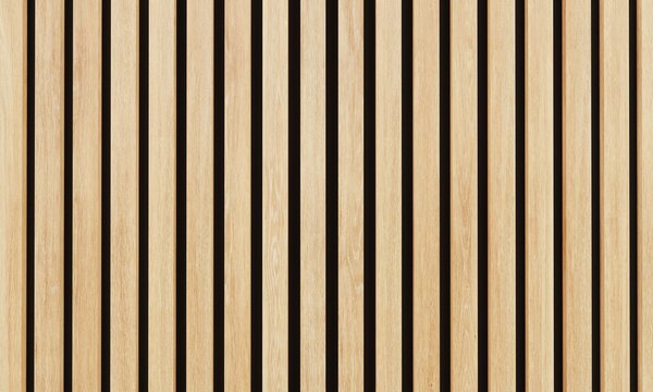 Seamless wood slat wall texture with vertical grooved pattern for interior design