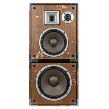 Vintage Wooden Speaker Isolated Black
