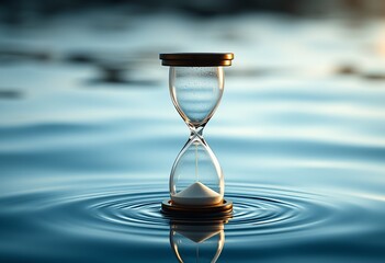 3D illustration of an antique hourglass with passing sand measuring time as a business concept and symbolic instrument for a countdown