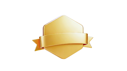 Golden Emblem with Ribbon