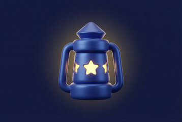 Blue lantern with star light for celebration