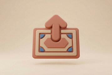 3D Pastel Money Transfer Icon