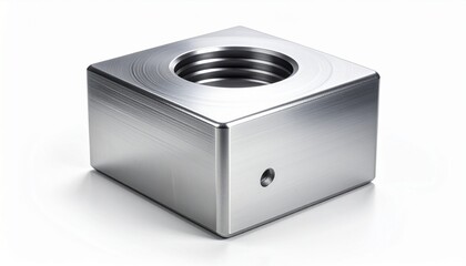 Obraz premium Single industrial metal object isolated on white background, realistic lighting, clean composition, commercial stock image 