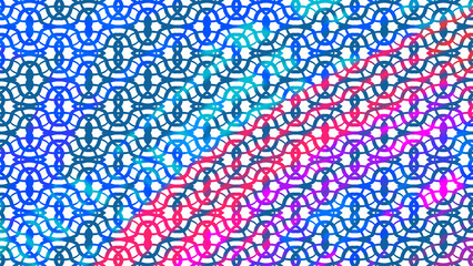 Blue And Pink Gradient Geometric Interlocking Pattern