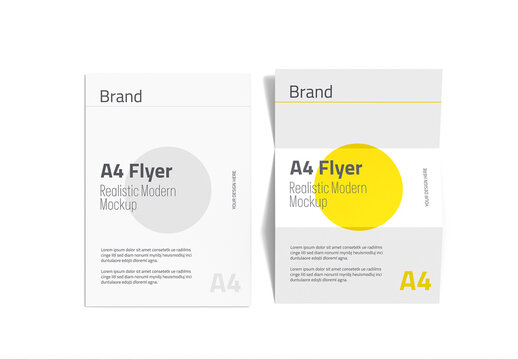 Realistic Folded Flyer Mockup