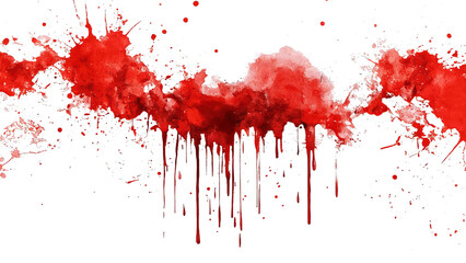 Abstract red ink splatter artwork with dripping blood effect, artistic watercolor texture, symbolic of violence or emotion.