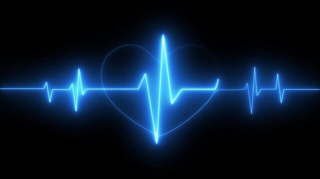 Blue Heartbeat Line Graph Pulse Cardiology Medical Technology Concept