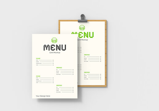 Food Menu Crad Mockup