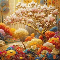 abstract background with flowers