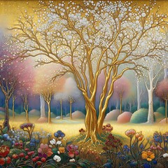 abstract background with flowers