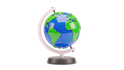3D Render of a Stylized Globe on Stand