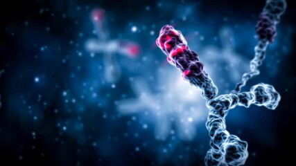 Biometric healthcare science enables real time genetic and medical analysis of chromosome structure with glowing dna details advanced research - Powered by Adobe