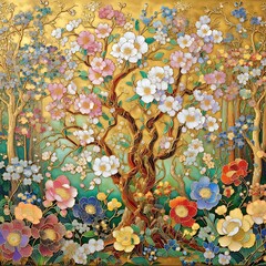 abstract background with flowers