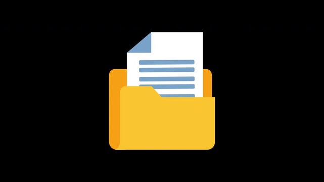 Animated of File Folder icon motion graphic animation. Business Document concept icon