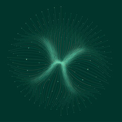 Green Abstract Flowing Data Lines Network Background