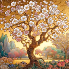 abstract background with flowers