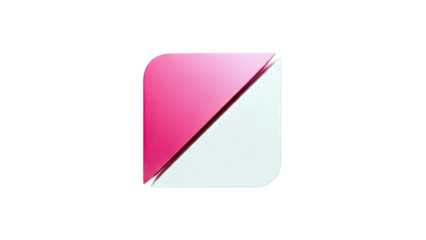 Abstract Geometric Shape with Pink and White Sections