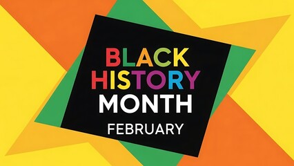 Black History Month February colorful graphic design with star shape