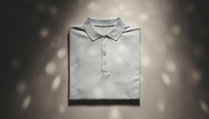 Folded Gray Polo Shirt with Bokeh Lighting Effect t-shirt collared shirt