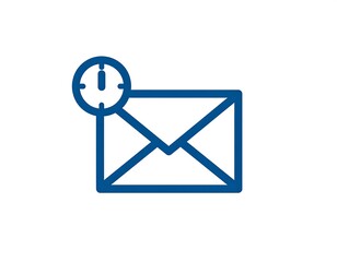 Blue envelope icon with a circular timer overlay