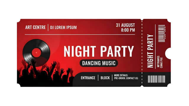 Ticket night party dancing music event