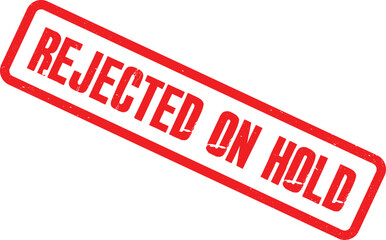 A red rejected stamp on a white background viewed from directly above