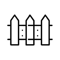 Simple wooden fence design in minimal style with black lines  