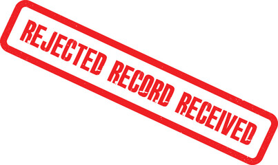 A red rejected stamp on a white background indicating a denied record