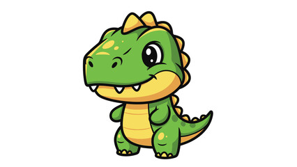 Fototapeta premium Adorable Cartoon Dinosaur A Playful Prehistoric Character.