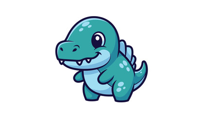 Adorable Cartoon Dinosaur Character Illustration with Friendly Expression.
