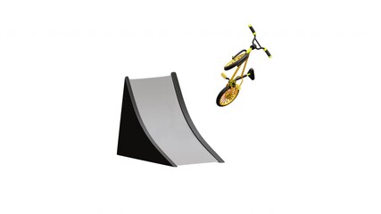 3d animation bmx bike ramp extreme sport stunt suitable for extreme sports content, youth culture promotions, and action game graphics