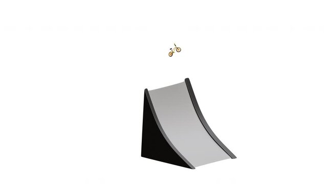 3d animation bmx bike extreme sport jump trick ramp suitable for sports advertising, gaming, action-themed content, and youth lifestyle promotions