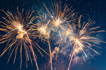 Dreamy Fireworks Bokeh Night. new year background. 