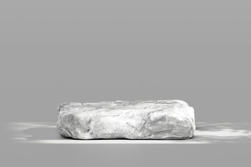 Gray Stone Rock Podium Pedestal Display Platform Stage Background Product Showcase Stand Texture Mockup Concrete