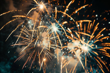 Dreamy Fireworks Bokeh Night