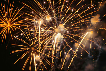 Dreamy Fireworks Bokeh Night