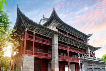 Fototapeta premium Ancient Chinese buildings on Mile Street, Yunnan, China.
