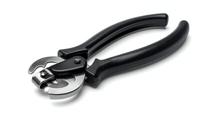 Obraz premium Close-up of a tool with black handles and a metallic, circular cutting head
