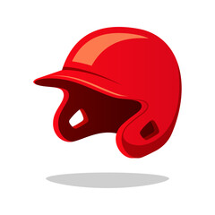 Red baseball helmet vector isolated on white background
