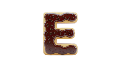 Chocolate Frosted Cookie Letter E