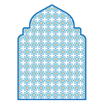 Islamic Geometric Pattern Collection with Crescent Moon and Star Ornament